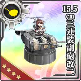 15.5cm三連装副砲改二